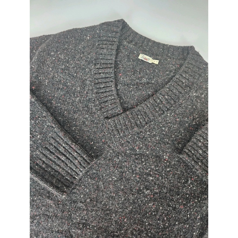 Faherty Women's Driftwood Donegal Merino Wool Alpaca Blend V Neck Sweater Small